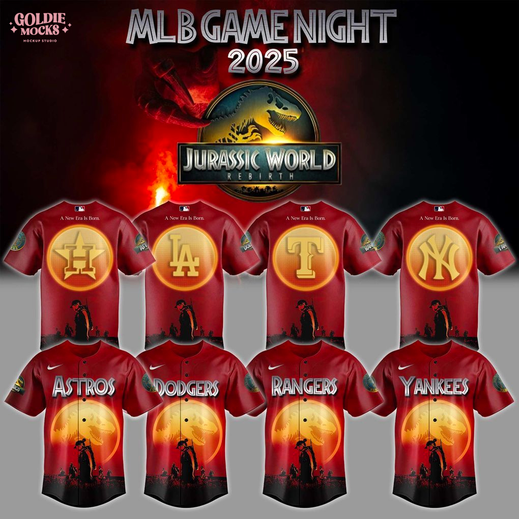 MLB Game Night Jurassic World New Era 2025 All Teams Jersey MLB Game Night Jurassic World New Era 2025 All Teams Jersey