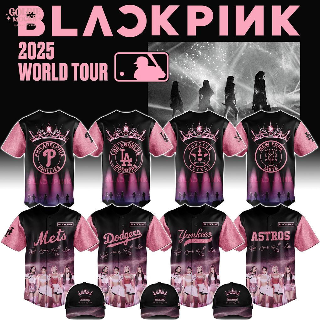 MLB x Black Pink 2025 World Tour Baseball Jersey MLB x Black Pink 2025 World Tour Baseball Jersey