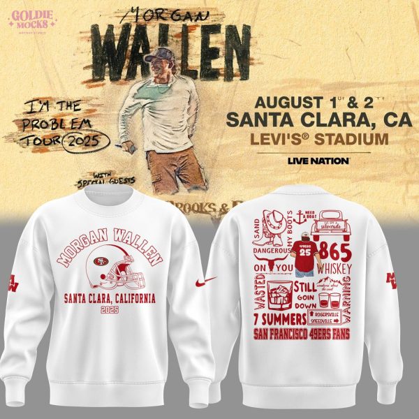 Morgan Wallen x San Francisco 49ers White Sweatshirt