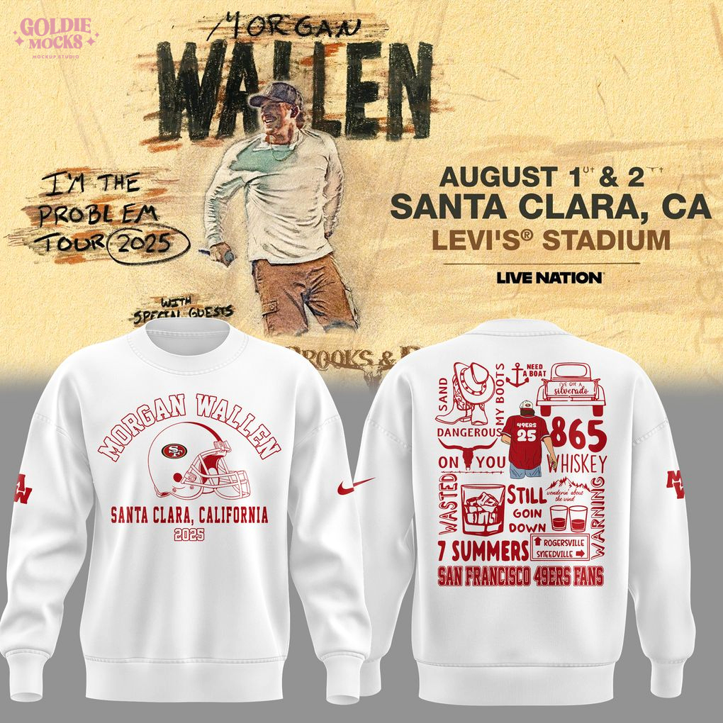 Morgan Wallen x San Francisco 49ers White Sweatshirt Morgan Wallen x San Francisco 49ers White Sweatshirt