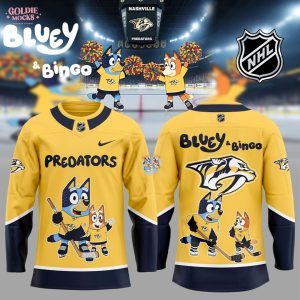 Nashville Predators Bluey And Bingo 2025 Hockey Jersey