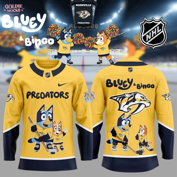 Nashville Predators Bluey And Bingo 2025 Hockey Jersey