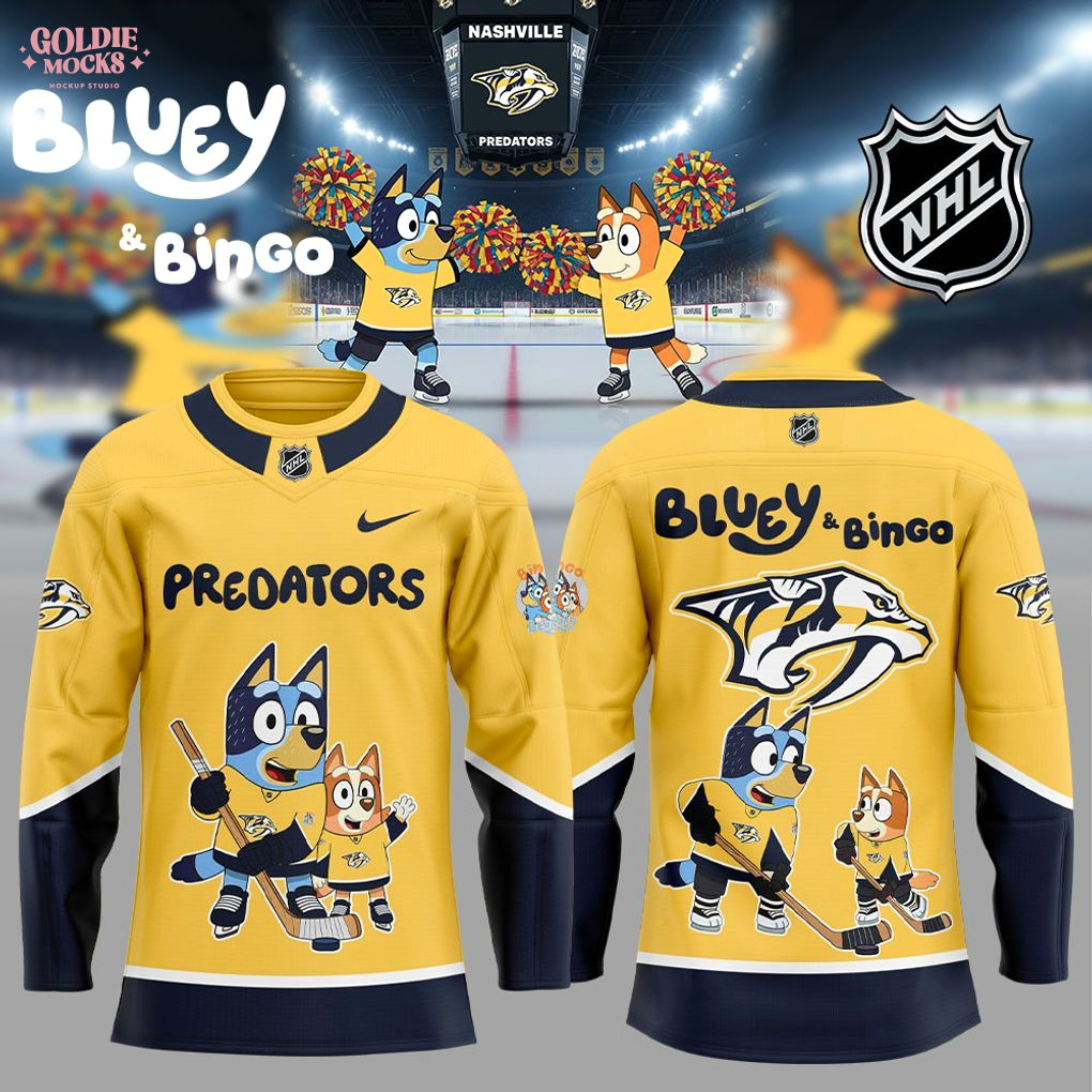 Nashville Predators Bluey And Bingo 2025 Hockey Jersey Nashville Predators Bluey And Bingo 2025 Hockey Jersey