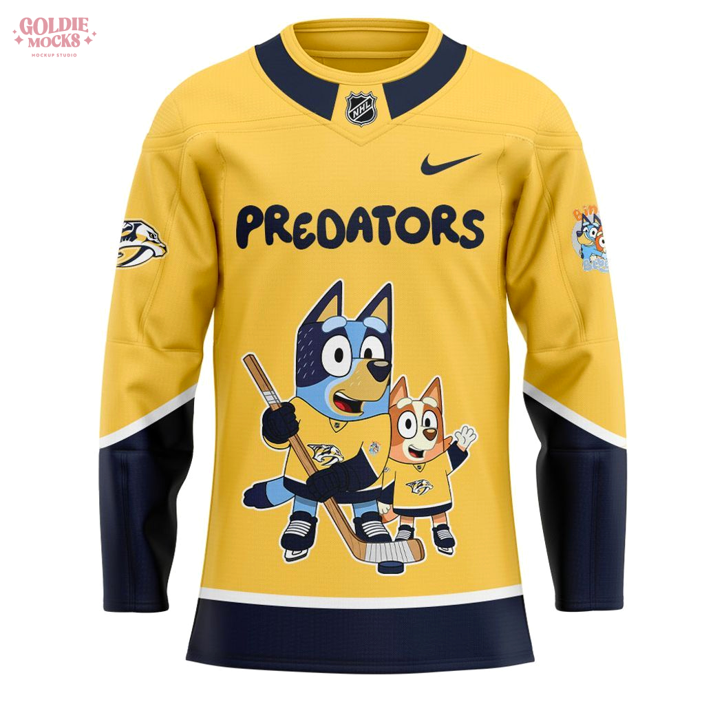 Nashville Predators Bluey And Bingo 2025 Hockey Jersey Nashville Predators Bluey And Bingo 2025 Hockey Jersey