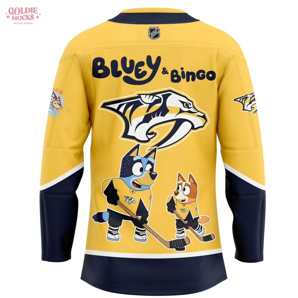 Nashville Predators Bluey And Bingo 2025 Hockey Jersey Nashville Predators Bluey And Bingo 2025 Hockey Jersey