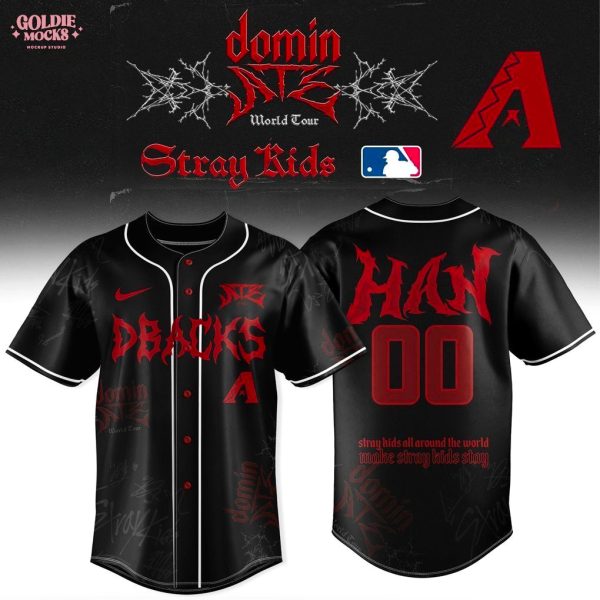 New Arizona Diamondbacks x Stray Kids Dominate World Tour 2025 All Team Jersey