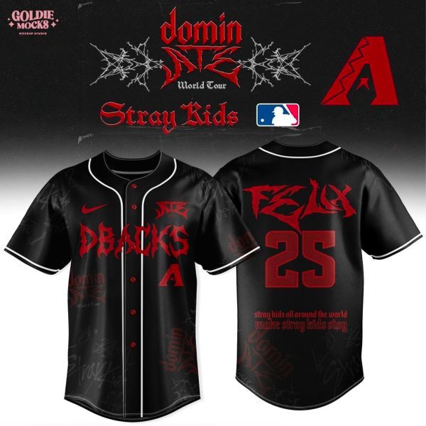 New Arizona Diamondbacks x Stray Kids Dominate World Tour 2025 All Team Jersey