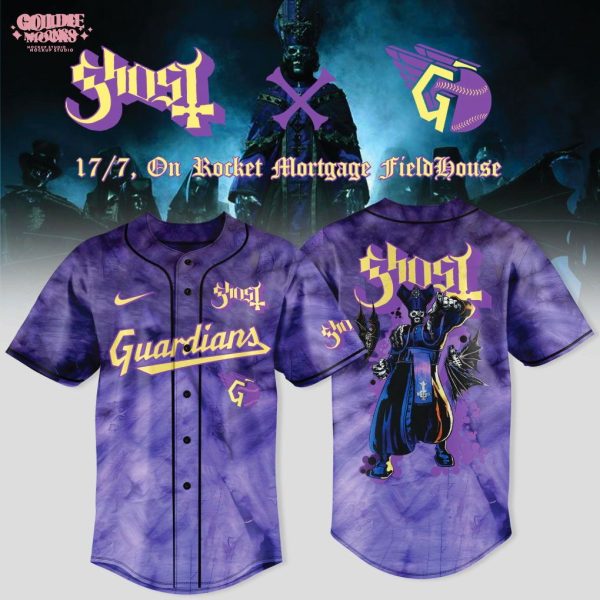 New Cleveland Guardians x Ghost Band World Tour 2025 Black Baseball Jersey