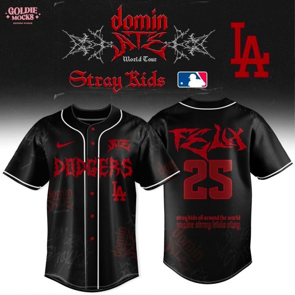 New Los Angeles Dodgers x Stray Kids Dominate World Tour 2025 All Team Jersey