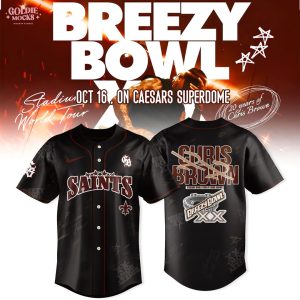 New Orleans Saints x Breezy Bowl XX Tour 2025 Brown Black Jersey