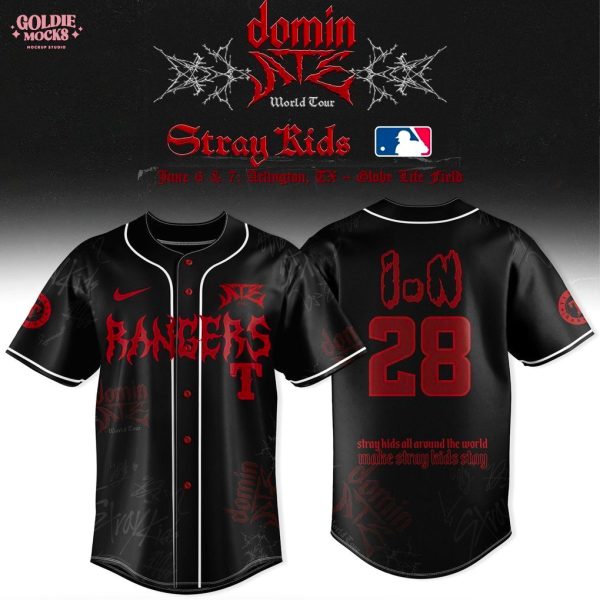 New Texas Rangers x Stray Kids Dominate World Tour 2025 All Team Jersey