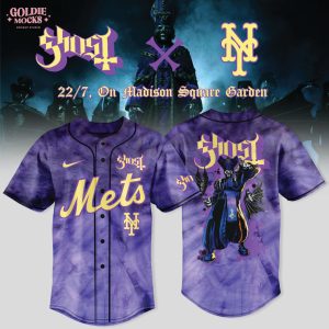 New York Mets x Ghost Band World Tour 2025 Black Baseball Jersey