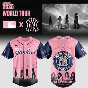 New York Yankees x Queens of K-pop Black Pink Signature 2025 Baseball Jersey