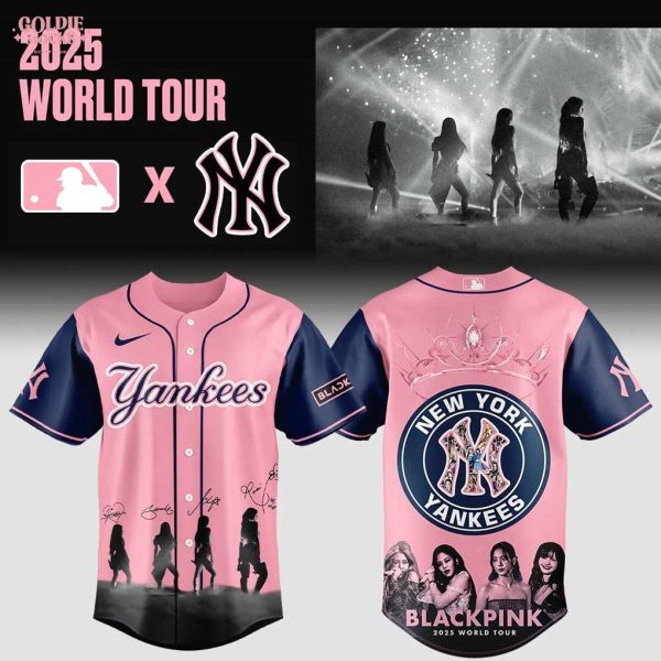 New York Yankees x Queens of K-pop Black Pink Signature 2025 Baseball Jersey