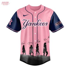 New York Yankees x Queens of K-pop Black Pink Signature 2025 Baseball Jersey