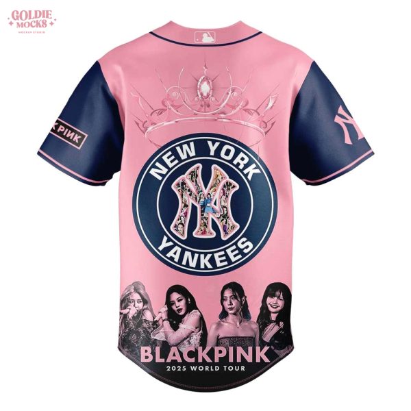 New York Yankees x Queens of K-pop Black Pink Signature 2025 Baseball Jersey