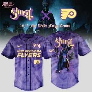 Philadelphia Flyers x Ghost Band World Tour 2025 Black Baseball Jersey