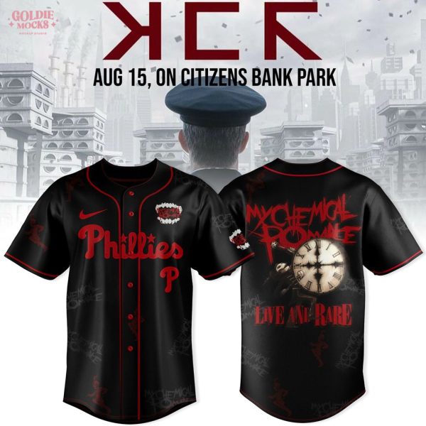 Philadelphia Phillies x Long Live The Black Parade My Chemical Romance Tour 2025 Jersey