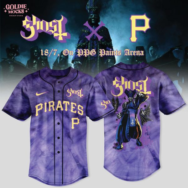 Pittsburgh Penguins x Ghost Band World Tour 2025 Black Baseball Jersey