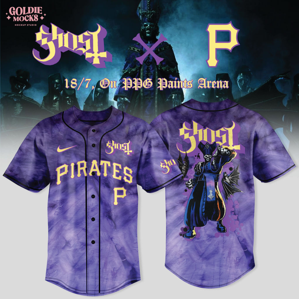 Pittsburgh Penguins x Ghost Band World Tour 2025 Black Baseball Jersey