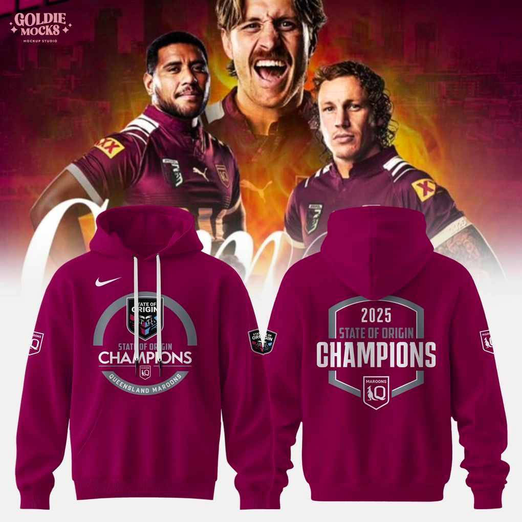 Queensland Maroon State of Origin Champions 2025 Hoodie Queensland Maroon State of Origin Champions 2025 Hoodie
