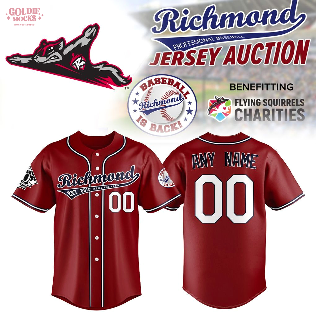 Richmond Flying Squirrels Richmond Jersey Auction Special Jersey Richmond Flying Squirrels Richmond Jersey Auction Special Jersey