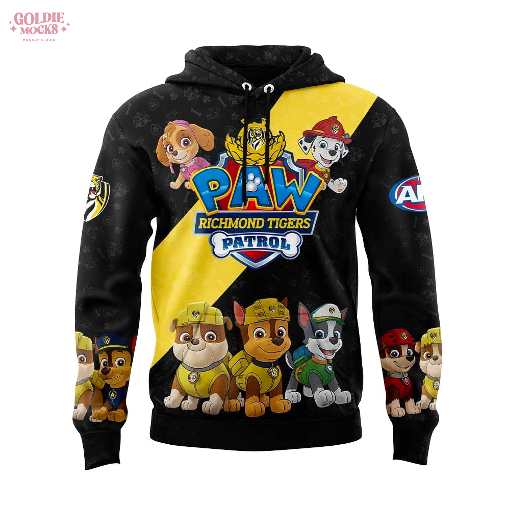 Richmond Tigers Paw Patrol Hoodie Richmond Tigers Paw Patrol Hoodie
