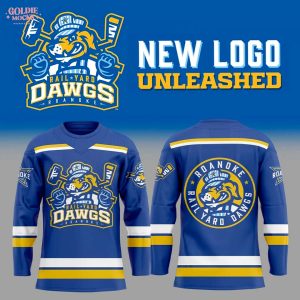 Roanoke Rail Yard Dawgs New Logo Unleashed 2025 Blue Jersey
