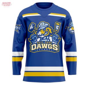 Roanoke Rail Yard Dawgs New Logo Unleashed 2025 Blue Jersey