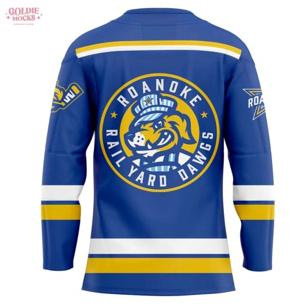 Roanoke Rail Yard Dawgs New Logo Unleashed 2025 Blue Jersey