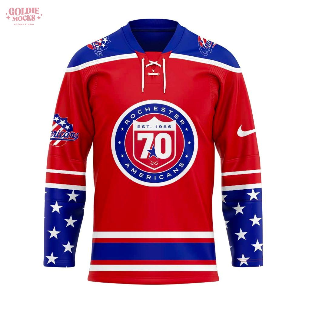 Rochester Americans 70th Est 1956-2025 Hockey Jersey Rochester Americans 70th Est 1956-2025 Hockey Jersey