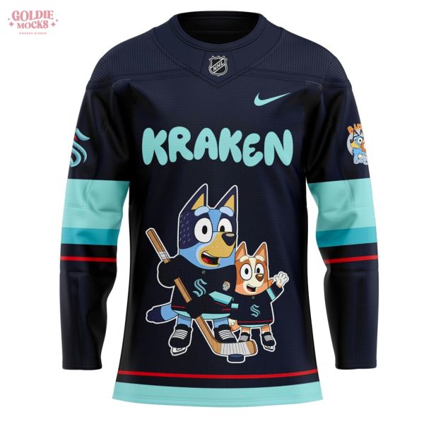 Seattle Kraken Bluey And Bingo 2025 Hockey Jersey