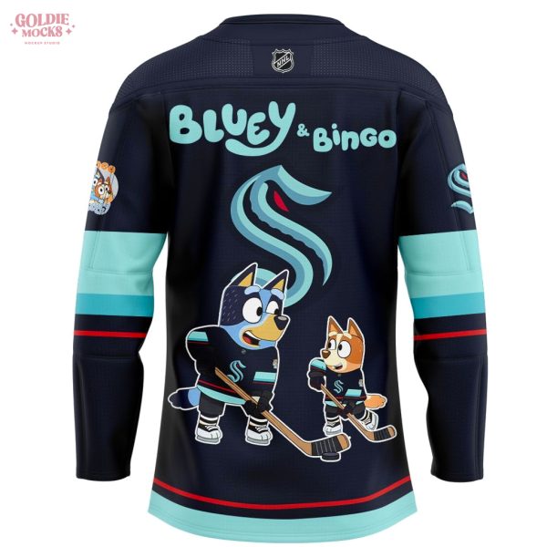 Seattle Kraken Bluey And Bingo 2025 Hockey Jersey