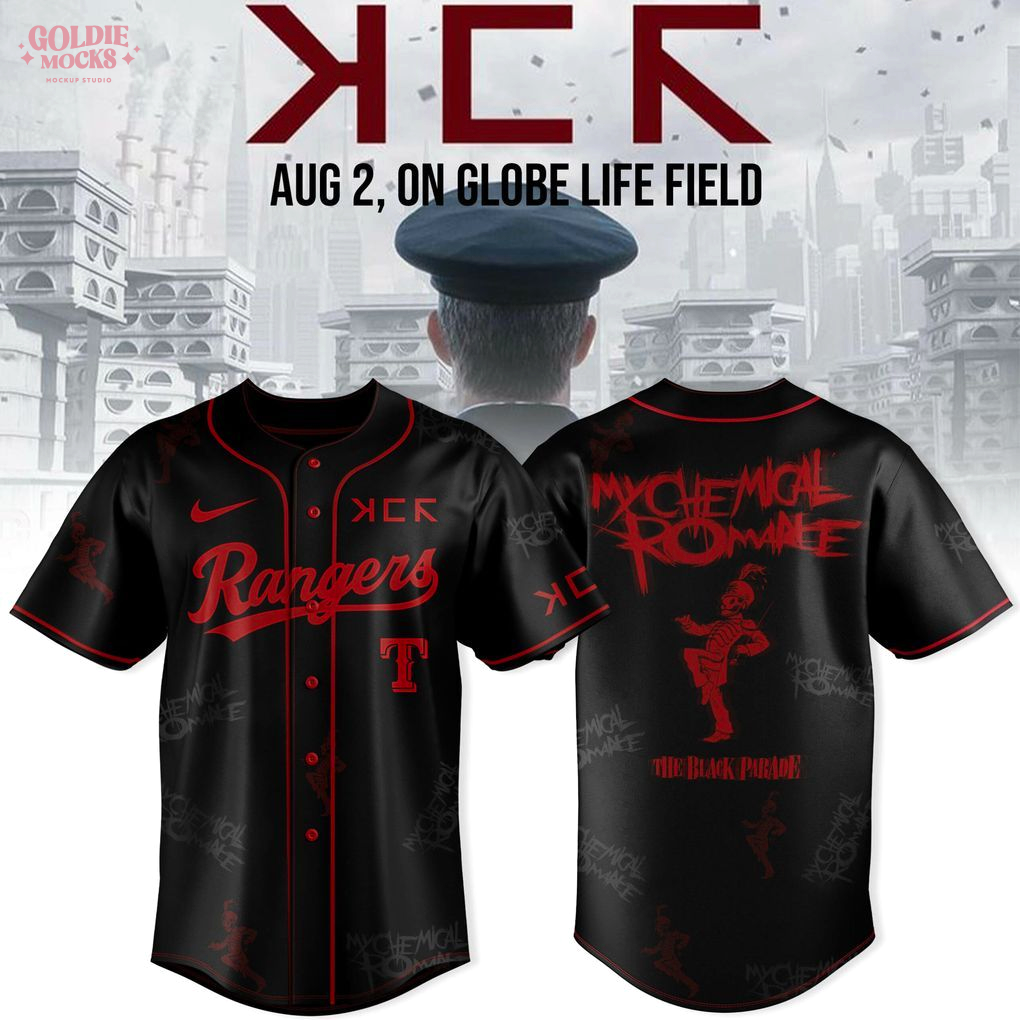 Texas Rangers x Long Live The Black Parade Tour 2025 Black Jersey Texas Rangers x Long Live The Black Parade Tour 2025 Black Jersey