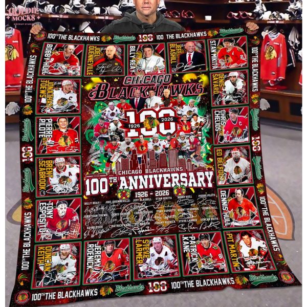 The Chicago Blackhawks 100th Anniversary 1926-2026 Limited Edition Fleece Blanket