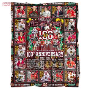 The Chicago Blackhawks 100th Anniversary 1926-2026 Limited Edition Fleece Blanket