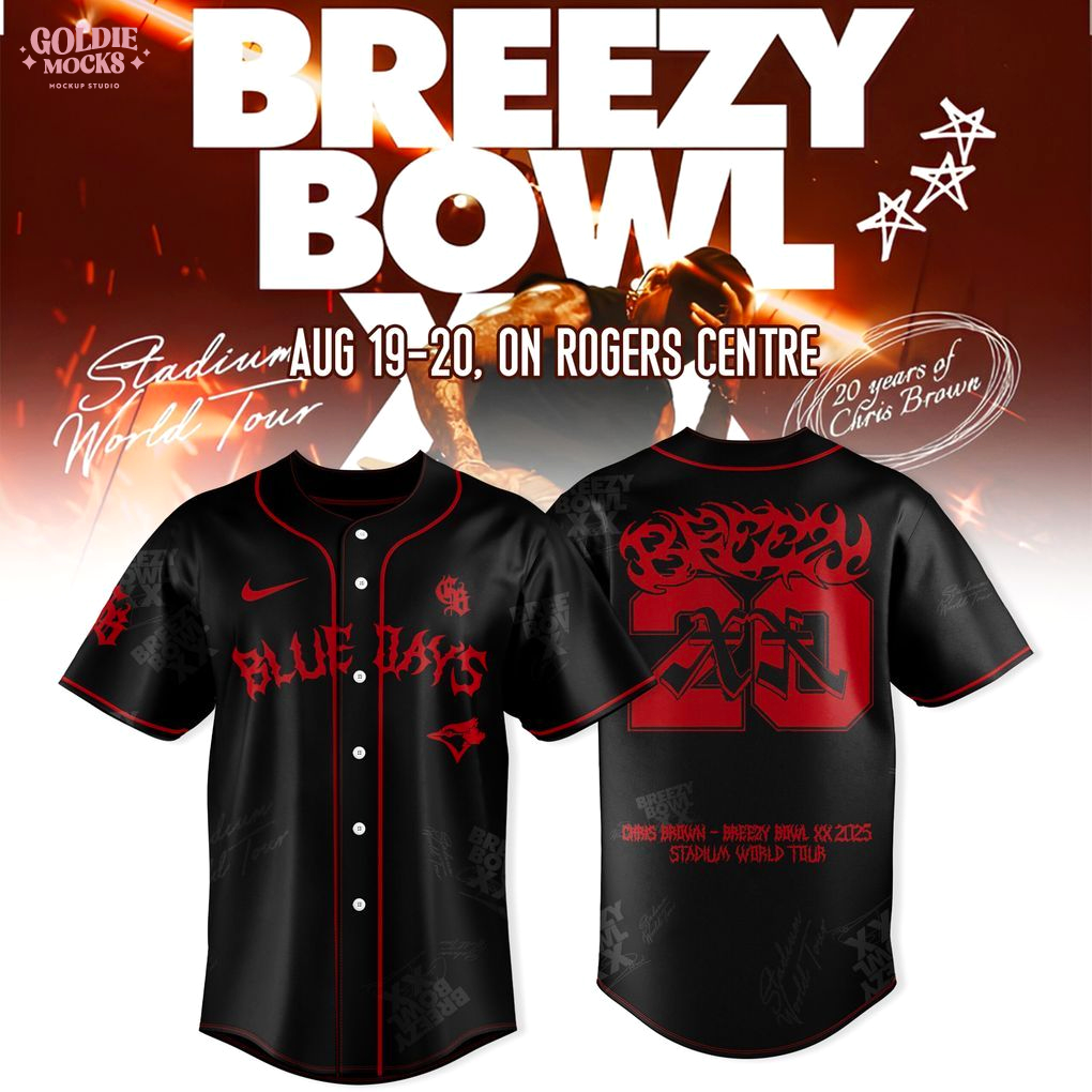 Toronto Blue Jays x Breezy Bowl XX Tour 2025 Black Jersey Toronto Blue Jays x Breezy Bowl XX Tour 2025 Black Jersey