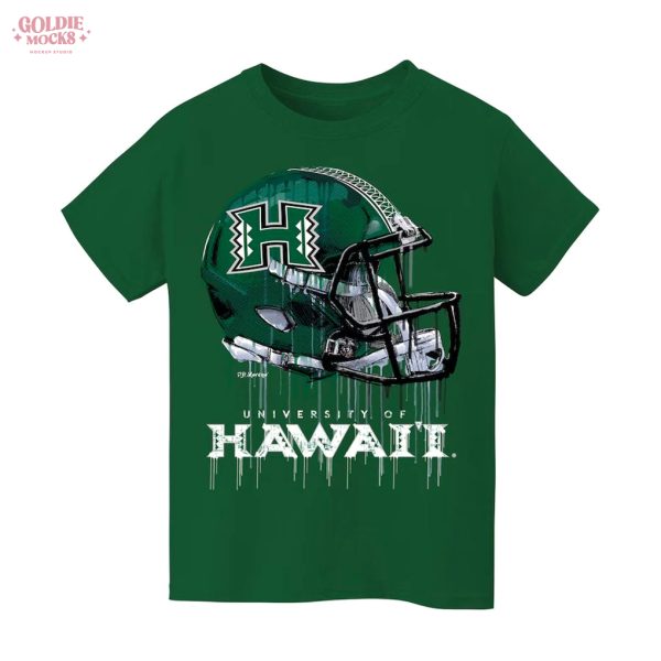 Youth Vive La Fete Green Hawaii Rainbow Warriors Dripping T-Shirt