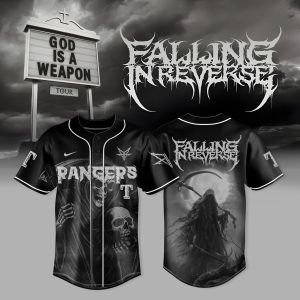 Texas Rangers x Falling In Reverse God Is a Weapon Tour 2025 Gift Fans Jersey
