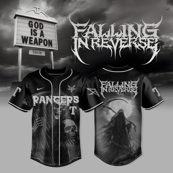 Texas Rangers x Falling In Reverse God Is a Weapon Tour 2025 Gift Fans Jersey