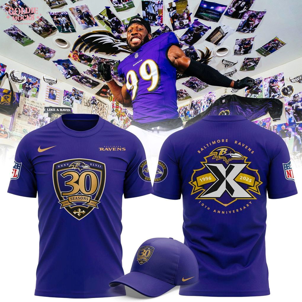 Baltimore Ravens 30 seasons 1996-2025 Gift For Fans T-Shirt Baltimore Ravens 30 seasons 1996-2025 Gift For Fans T-Shirt