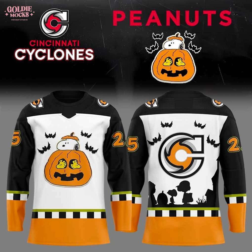 Cincinnati Cyclones x Peanuts Halloween Limited Hockey Jersey Cincinnati Cyclones x Peanuts Halloween Limited Hockey Jersey