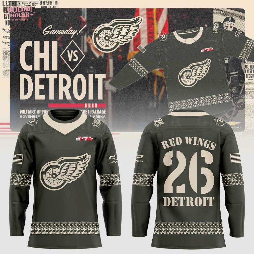 Detroit Red Wings Military Appreciation Chil Vs Detroit 2025 Hockey Jersey