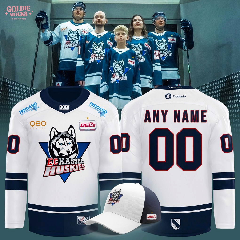 EC Kassel Huskies Saisontrikots Season 2025 2026 White Hockey Jersey EC Kassel Huskies Saisontrikots Season 2025 2026 White Hockey Jersey