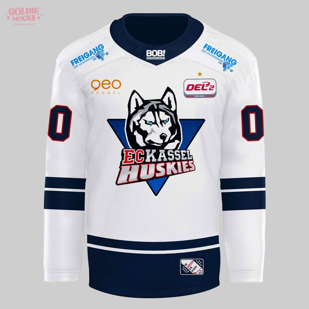 EC Kassel Huskies Saisontrikots Season 2025 2026 White Hockey Jersey EC Kassel Huskies Saisontrikots Season 2025 2026 White Hockey Jersey
