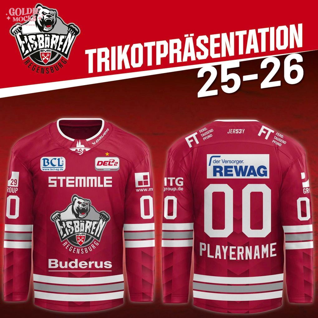 Eisbären Regensburg Fan Heimtrikot 2025-2026 Hockey Jersey Eisbären Regensburg Fan Heimtrikot 2025-2026 Hockey Jersey