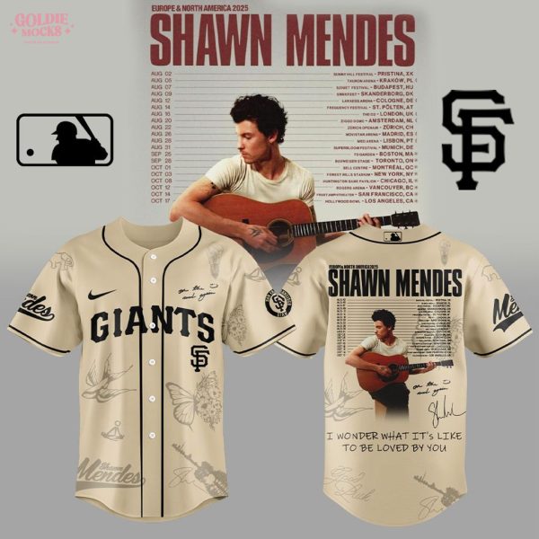 Giants Shawn Mendes 2025 European And North American Tour Jersey