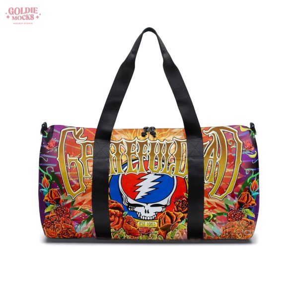 Grateful Dead Skull and Roses Psychedelic Art Travel and Gym Duffel Bag