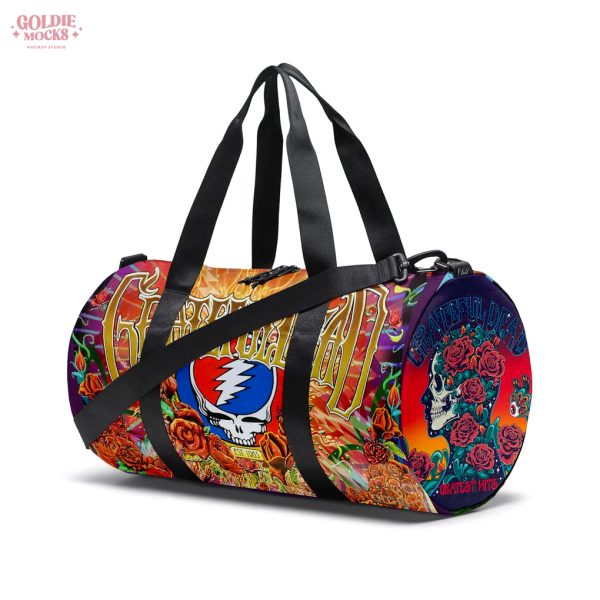 Grateful Dead Skull and Roses Psychedelic Art Travel and Gym Duffel Bag
