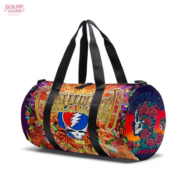 Grateful Dead Skull and Roses Psychedelic Art Travel and Gym Duffel Bag